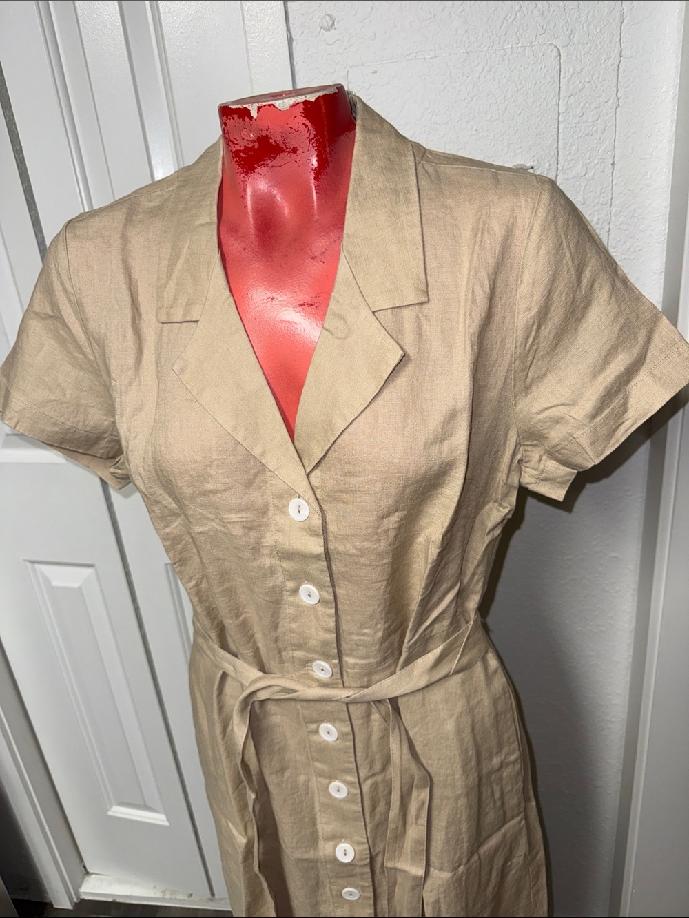 NWT Quince - linen button-front midi dress - Picture 3 of 7